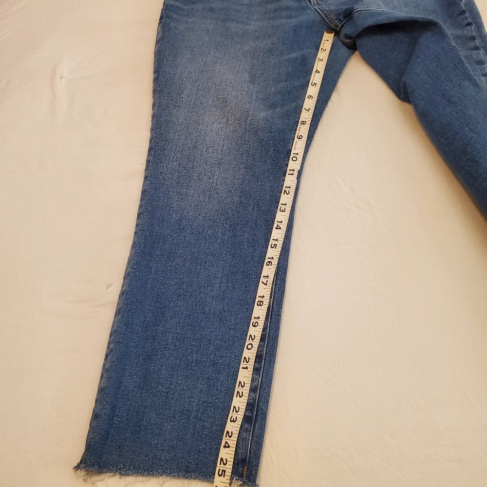 J.CREW Factory Curvy Essential Straight High-Rise Raw Hem Denim Jeans Women's 30